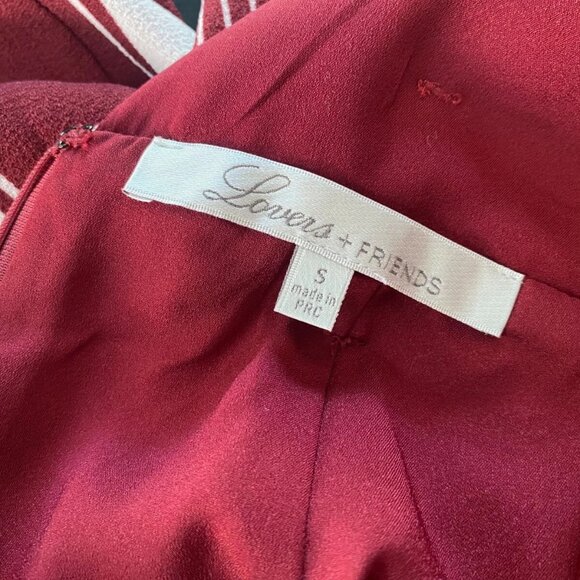 LOVERS + FRIENDS "Charisma" Red Striped Belted wide leg JUMPSUIT Romper *SMALL* - Picture 8 of 9